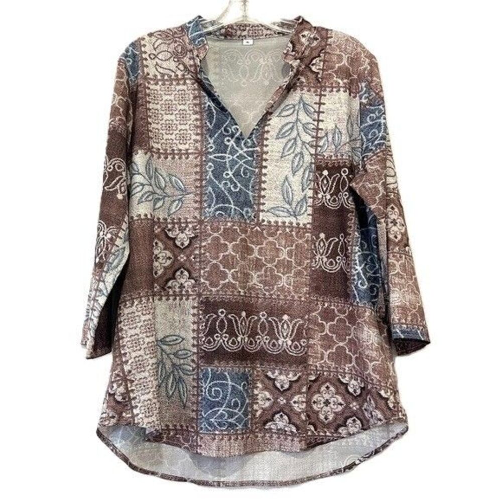 No Brand Womens Lightweight Patch Design Blouse Size XL